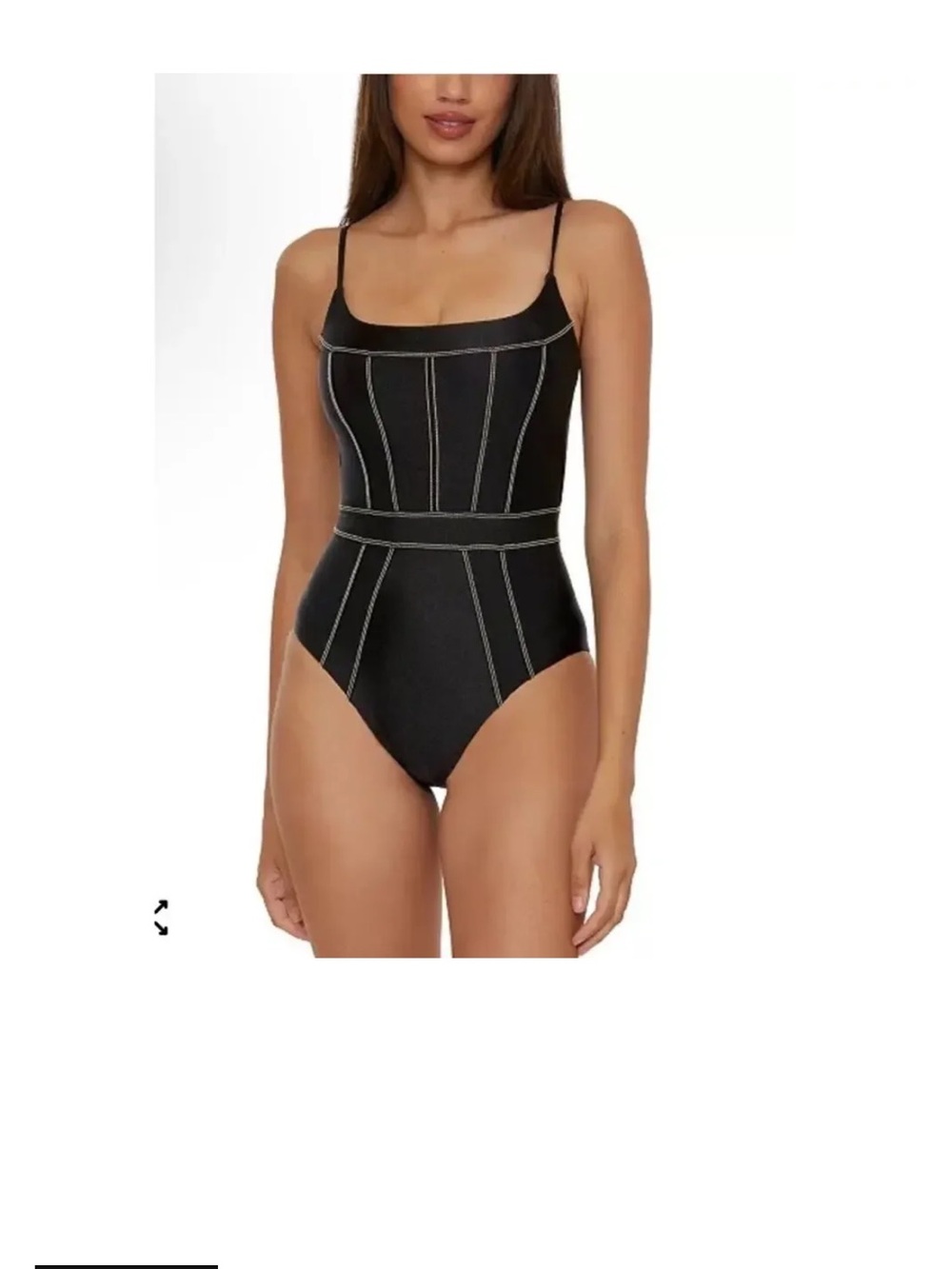 BECCA Navy One-Piece Swimsuit with Contrast Stitching Detail